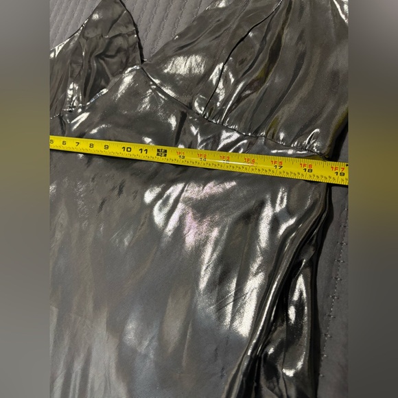 NWOT Anthropologie Metallic V-Neck Midi Slip Dress - Picture 9 of 10